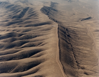 Aerial view of north end of the Yucca Mountain crest in February 1993