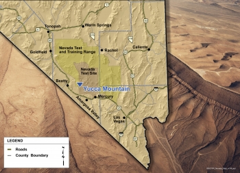 Location of Yucca Mountain, Nevada