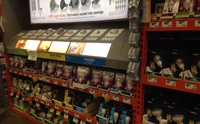 Photo of a store shelf showing different types of LED replacement lamps.