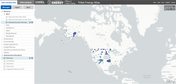 Screenshot of the user-friendly Tribal Energy Atlas tool