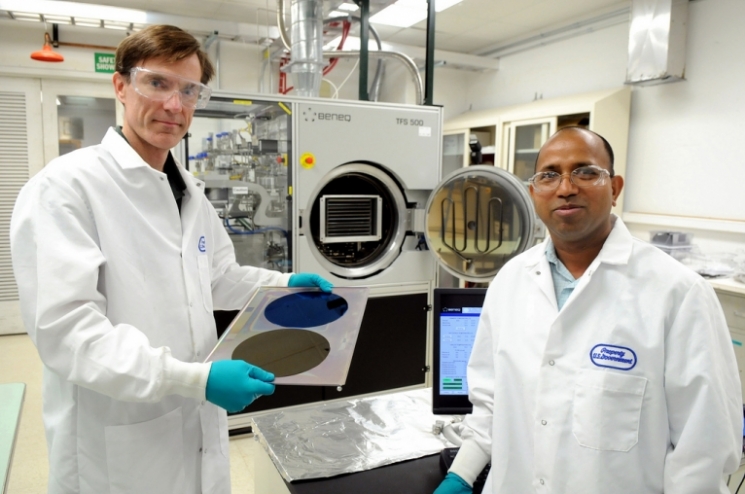 Argonne National Lab scientists Jeff Elam (left) and Anil Mane’s work in nanocomposite charge drain coatings represents a significant breakthrough in the efforts to develop microelectromechanical systems, or MEMS. This new technology earned one of the 36 R&D 100 awards from R&D Magazine that the National Labs took home in 2013. | Image courtesy of Argonne National Laboratory. Argonne National Lab scientists Jeff Elam (left) and Anil Mane’s work in nanocomposite charge drain coatings represents a significant breakthrough in the efforts to develop microelectromechanical systems, or MEMS. This new technology earned one of the 36 R&D 100 awards from R&D Magazine that the National Labs took home in 2013. | Image courtesy of Argonne National Laboratory.