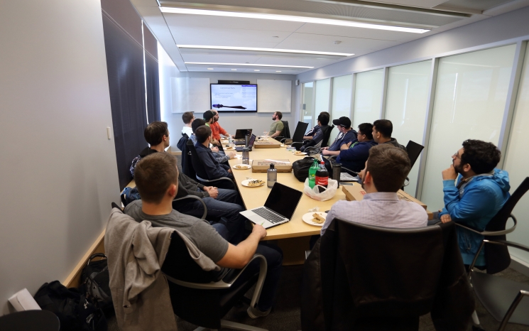 The UML-WindHawk team during their December internal design review. Team UML-WindHawk (from left to right around the table): C. Bain, W. Hallissey, C. Illsley, D. Pierce, P. Anderson, E. Copeland, S. Dabney, M. Siopes, (Z. Anderson), S. San, M. McCabe, A. Lay, N. Patel, M. DiPaola (Invited Guest), and N. Meunier. The UML-WindHawk team during their December internal design review. Team UML-WindHawk (from left to right around the table): C. Bain, W. Hallissey, C. Illsley, D. Pierce, P. Anderson, E. Copeland, S. Dabney, M. Siopes, (Z. Anderson), S. San, M. McCabe, A. Lay, N. Patel, M. DiPaola (Invited Guest), and N. Meunier.