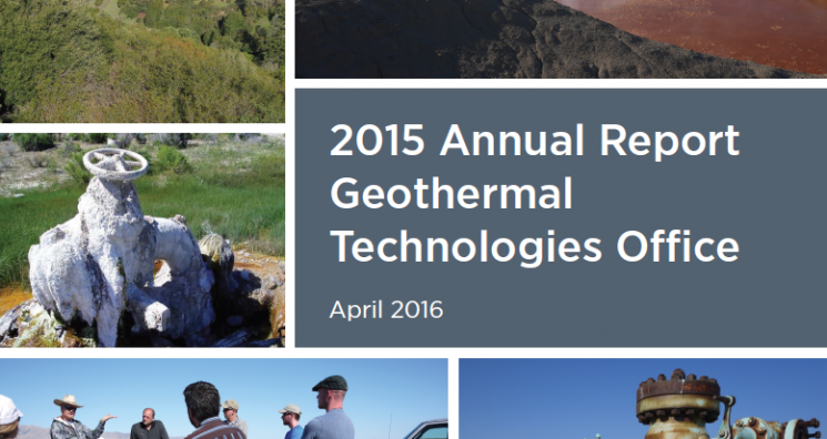 2015 Annual Report, Geothermal Technologies Office 2015 Annual Report, Geothermal Technologies Office