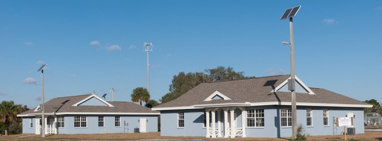 In addition to occupied test homes, research will be conducted in highly instrumented laboratories with simulated occupancy. Shown here are the two identical, side-by-side test homes that comprise FSEC’s Flexible Residential Test Facility. Photo courtesy of Florida Solar Energy Center. In addition to occupied test homes, research will be conducted in highly instrumented laboratories with simulated occupancy. Shown here are the two identical, side-by-side test homes that comprise FSEC’s Flexible Residential Test Facility. Photo courtesy of Florida Solar Energy Center.