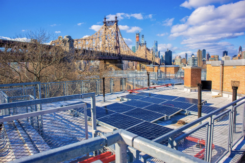 Queensbridge Houses community solar installation, Long Island City, Queens.