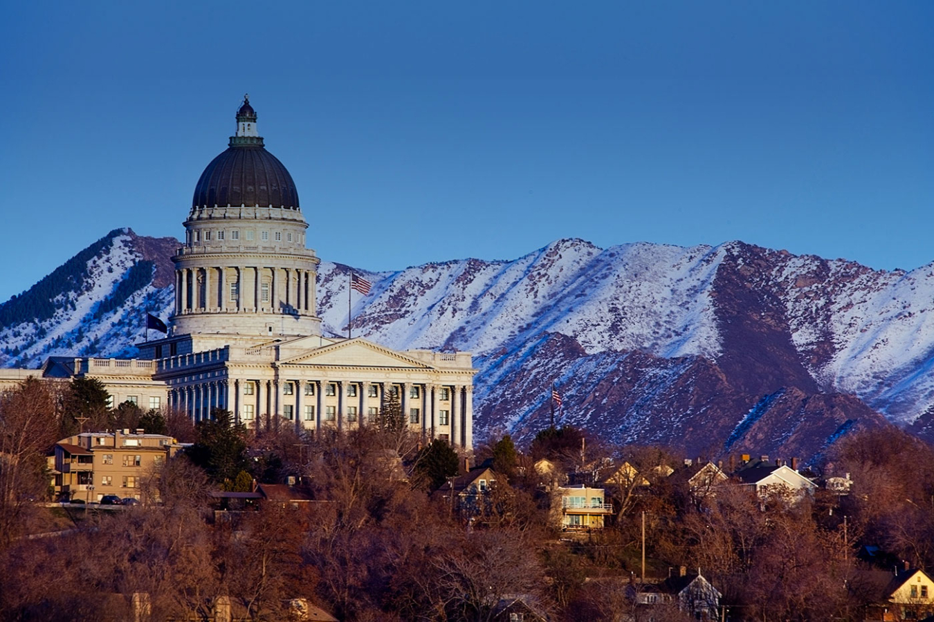 State capitol building in the winter.